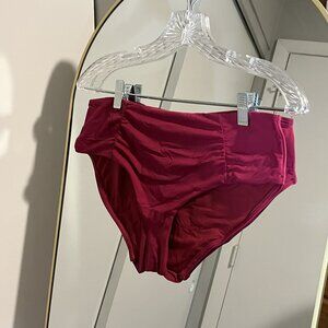 La Vie En Rose - Amarena Ruched Mid Rise Bikini Bottom